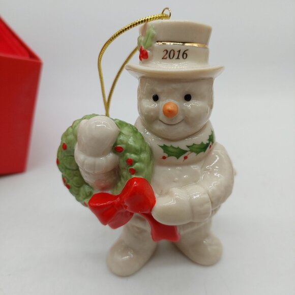 Lenox Snowman Ornament Happy Holly Days Box 2016 - Picture 2 of 7